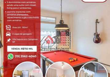 Apartamento com 3 quartos à venda na vila itapura, campinas , 150 m2 por r$ 650.000