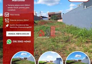 Terreno à venda no jardim residencial san martinho, pirassununga  por r$ 110.000