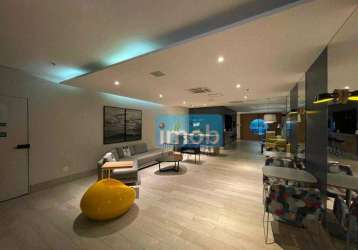 Flat com 1 dormitório à venda, 34 m² por r$ 500.000,00 - pompéia - santos/sp