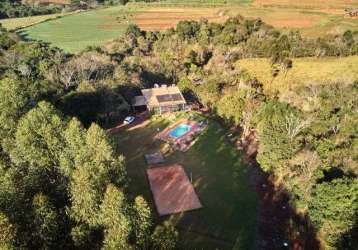 Chácara à venda 32.670,00m  área rural - iguatu - pr, casa de campo com piscina