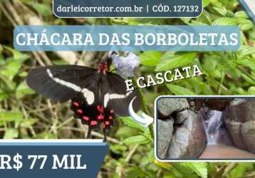 [127132] chácara das borboletas com cascata, a 200m de água encanada e 2 hectares em t...