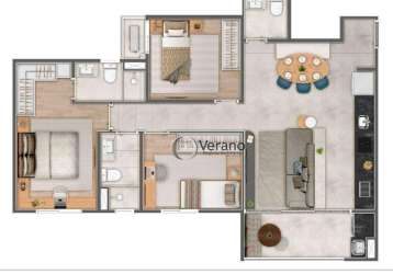 Apartamento com 3 dormitórios à venda, 81 m² por r$ 584.522,00 - città di modena - paulínia/sp