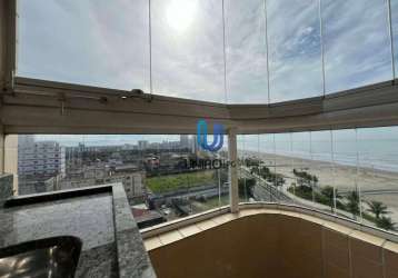 Predio frente mar apartamento 1 dormitório sacada gourmet com vista mar à venda, 46 m² por r$ 315.000 - mirim - praia grande/sp