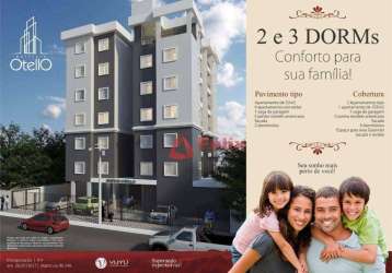 Últimas unidades! apartamento com 2 dormitórios à venda, 52 m² - edifício otello - jardim paulista - taubaté/sp