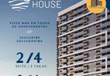 Apartamento à venda 2/4 com suite, frente mar, no bairro jaguaribe - salvador/ba