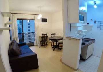 Edifício paulistania - flat de 42m²  mobiliado com 1 dormitório com quarto e sala separados.