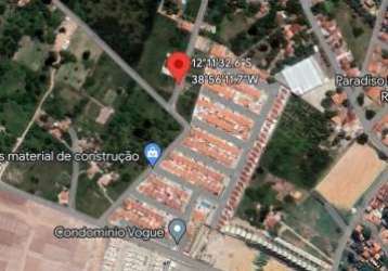 Terreno residencial para venda em rua pública, papagaio, feira de santana, 520,00 m² total área total.
