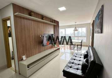 Apartamento mobiliado com 2 suítes, mais lavabo para alugar, 72 m² por r$ 4.830/mês - setor marista - goiânia/go
