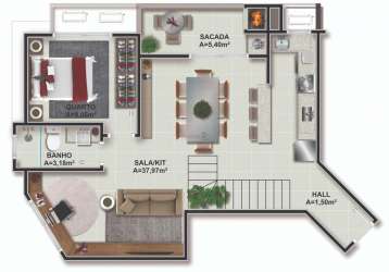 Apartamento com 3 quartos à venda na rua maria luiza agostinho, --, itacorubi, florianópolis por r$ 1.169.000