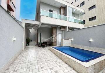 Casa com 3 quartos à venda na rua pajé, 234, tupi, praia grande, 127 m2 por r$ 890.000