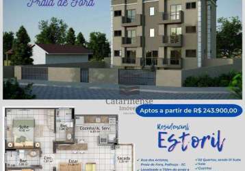 Apartamento garden com 2 dormitórios à venda, 57 m² por r$ 319.000 - praia de fora - palhoça/sc