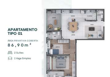 Apartamento com 2 quartos à venda na rua bento viana, 246, água verde, curitiba, 86 m2 por r$ 1.151.608