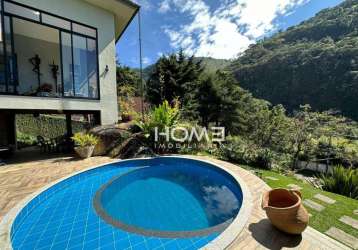 Casa com 4 dormitórios à venda, 430 m² por r$ 2.800.000,00 - cascata dos amores - teresópolis/rj
