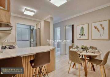 Apartamento mobiliado e decorado com 1 dormitório à venda, 46 m² por r$ 350.000 - pioneiros catarinenses - cascavel/pr