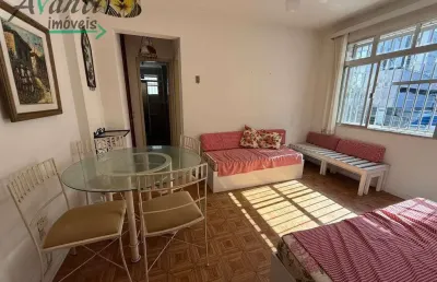 Apartamento para venda 1 quarto mobiliado com uma vaga. boqueirão - santos