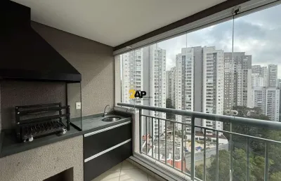 Apartamento com churrasqueira na varanda , dois dormitórios sendo uma suíte, na vila andrade