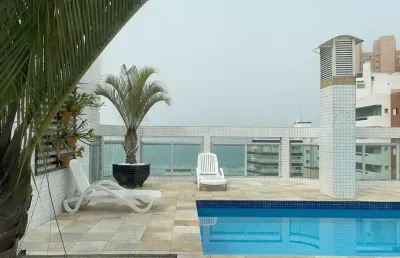 Cobertura à venda, 258 m² - piscina - 4 dormitórios -vila guilhermina - praia grande/sp
