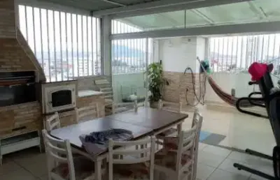 Cobertura duplex para venda, condominio residencial parque das hortênsias no bairro aparecida, localizado na cidade de santos / sp.