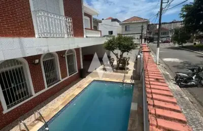 Casa sobrado com 4 quartos e piscina à venda na vila belmiro - santos/sp