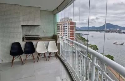 Apartamento com 3 quartos e 5 banheiros para locação, 199 m²  - ponta da praia em santos