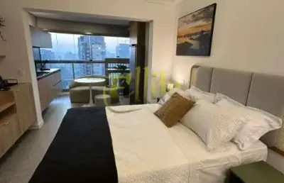 Apartamento mobiliado com 01 dormitório na região do brooklin, são paulo!