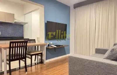Flat para locação e venda com 02 dormitórios no brooklin totalmente mobiliado, próximo da estação berrini!