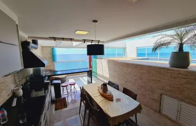 Cobertura penthouse - 3 dormitórios - frente mar - mongaguá, residencial splendour