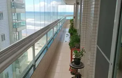 Apartamento com 3 dormitórios, 2 vagas em frente ao mar na vila caiçara!!!