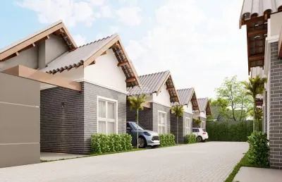Casa em condomínio fechado com 3 quartos à venda na rua dos imigrantes, 859, praia grande, matinhos, 56 m2 por r$ 279.900