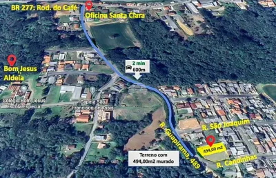 Terreno à venda na rua guapirama, 489, rondinha, campo largo, 494 m2 por r$ 195.000