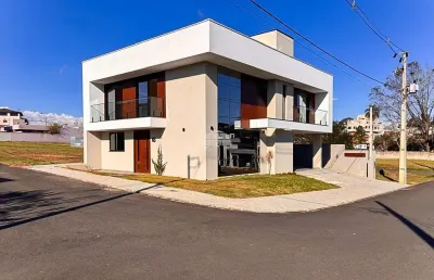 Casa em condomínio fechado com 4 quartos à venda na rua frederico d'agostin, 75, jardim são marcos, colombo, 228 m2 por r$ 1.290.000