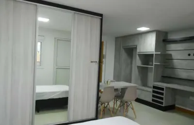 Studio mobiliado, locado, para investidores, andar alto - centro - curitiba - pr