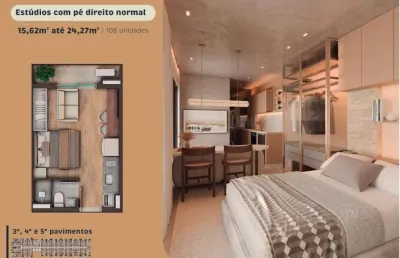 Studio na planta no centro de curitiba com 22m², 1 dormitório e 1 vaga - centro - curitiba - pr