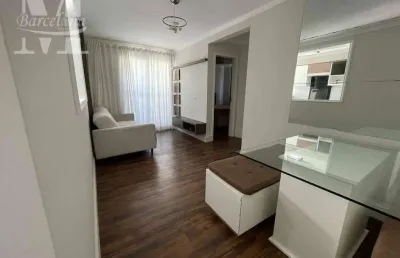 Spazio champ ville. mobiliado. sacada com churrasqueira. 2 quartos. condominio completo. localização estrategica.