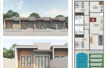 Casas novas 2 quartos suíte piscina e terreno balneário santa terezinha