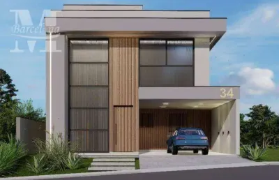 Casa em construção com 292,36 m². alto padrão. condominio geen village. espaço gourmet. 4 suites. 4 vagas de garagem