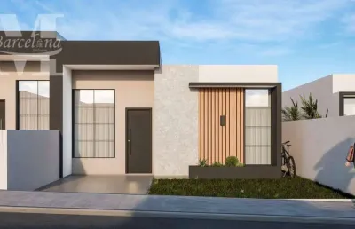 Casa térrea em construção no condomínio venezian na fazenda rio grande