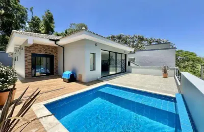 Moderna casa térrea, 3 sts, elevador na garagem e piscina - cond. reserva do vianna - granja viana - cotia/sp