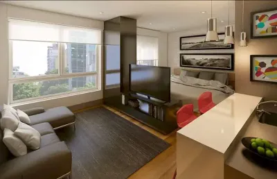 Apartamento 1 dormitório studio com 1 vaga à venda no bairro moinhos de vento em porto alegre com infra completa de hotel em frente ao parcão