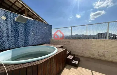 Cobertura com 2 quartos à venda na avenida geremário dantas, 635, pechincha, rio de janeiro, 104 m2 por r$ 495.000