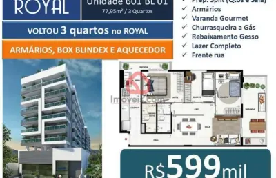 Apartamento com 3 quartos à venda na estrada pau-ferro, 250, pechincha, rio de janeiro, 78 m2 por r$ 599.000
