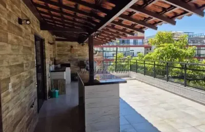 Cobertura com 1 quarto à venda na rua professor motta maia, 380, recreio dos bandeirantes, rio de janeiro, 145 m2 por r$ 850.000