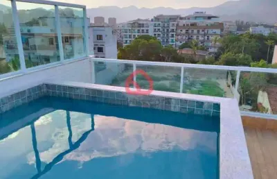 Cobertura com 4 quartos para alugar na estrada do pontal, 700, recreio dos bandeirantes, rio de janeiro, 278 m2 por r$ 9.800