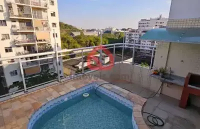 Cobertura com 4 quartos à venda na estrada pau-ferro, 113, pechincha, rio de janeiro, 176 m2 por r$ 1.200.000