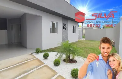 Casa  c/75m² - 02 quartos - garagem coberta  - quintal c/ churrasqueira -  pinhais - pr