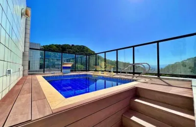 Perto do mar - cobertura à venda, 300 m² por r$ 2.200.000 - pitangueiras - guarujá.