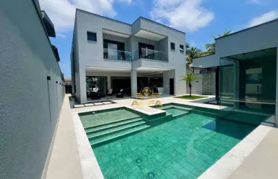 Casa nova com 5 suítes à venda, condomínio jardim acapulco, guarujá/sp