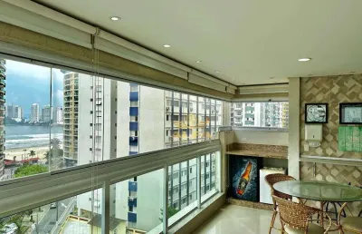 Vista mar - apartamento na praia 3 suíte varanda gourmet piscina churrasqueira pitangueiras guarujá.