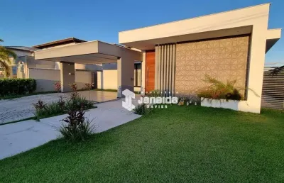 Casa em condominio de luxo com 5 dormitórios sendo 4 suites à venda, 370 m² por r$ 2.350.000 - papagaio - feira de santana/ba