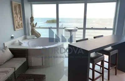 Aluguel temporada apartamento mobiliado frente mar, 03 dormitórios
